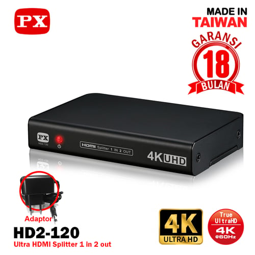 HDMI Splitter 1 input 2 output Video HD 4K HDR 2.0 PXHD2-120