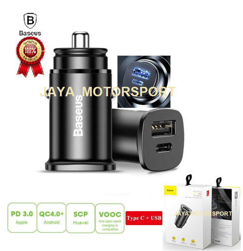 Baseus Quick Charge 4.0 30W Dual USB PD Type C AFC Fast Charging Car Phone Charger Universal