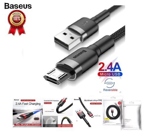 Baseus USB Kabel Fast Charging For Samsung Xiaomi Redmi OPPO Vivo Reversible Micro Cable Charger