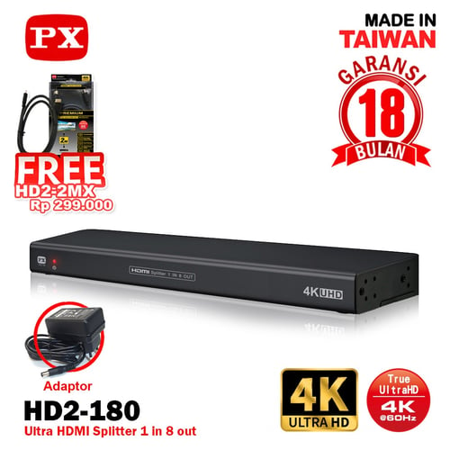 HDMI Splitter 1 input 8 output Video HD 4K HDR 2.0 PX HD2-180