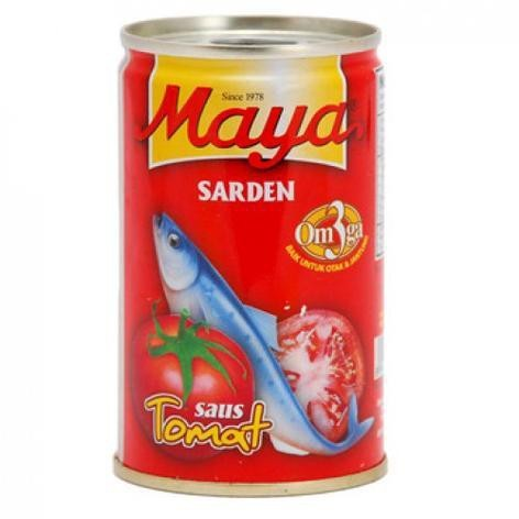 MAYA Sarden Tomat 155Gr - 100 Kaleng