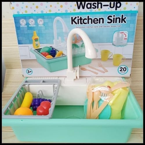 Wash up Kitchen Sink Electric Water Tap Mainan Anak Cuci - Kids Toys