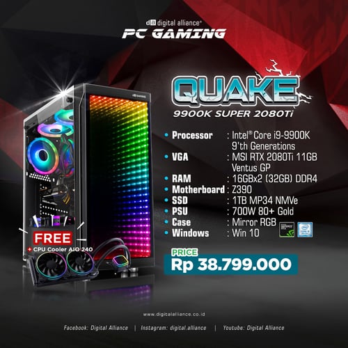 PC GAMING DA QUAKE 9900K SUPER MSI 2080TI SERIES