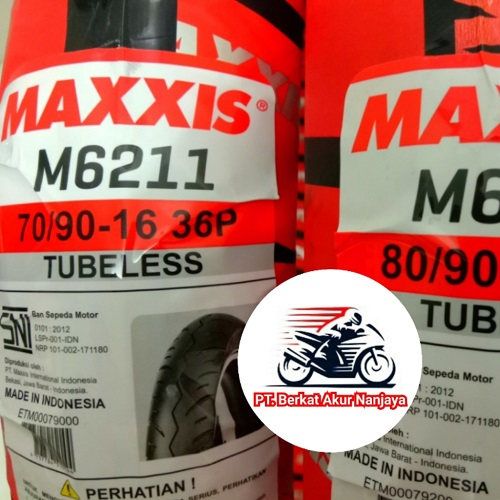 Paket MAXXIS M6211 70/90 dan 80/90 ring 16 dengan Pentil dan 2 botol Cairan Anti Ban Bocor