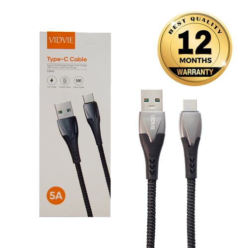 VIDVIE Type-C USB Cable 5A CB461 / Support QC 4.0 / Fast Charging