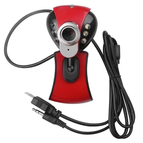 W8 Red USB Webcam 6 LED Web Cam Camera For PC