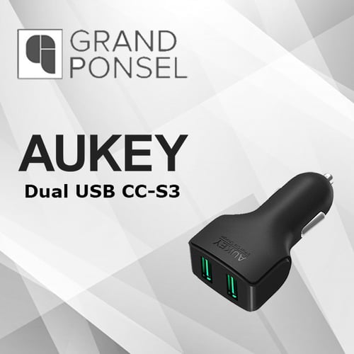 Aukey Dual USB Fast Car Charger Mobil CC-S3