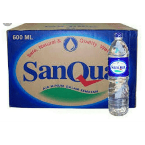 SanQua Air Mineral 600 ml ( 1 Dus isi 24 Botol )
