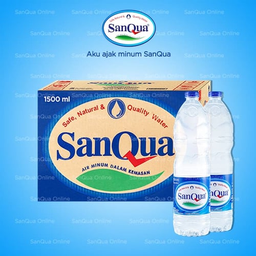 SanQua Air Mineral 1500 ml ( 1 Dus isi 12 Botol )