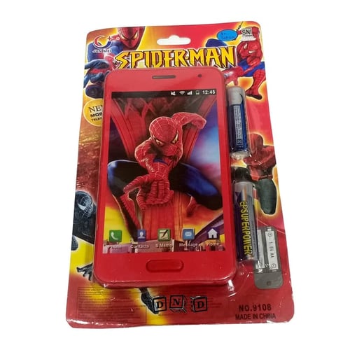Handphone Mobile Phone Musik Spiderman Merah 9108 - Kids Toys