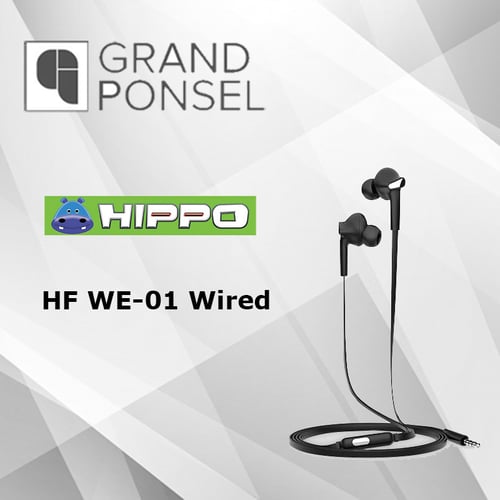 Earphone Hippo WE 01 Wired Earphone Stereo Bass Headset Handsfree