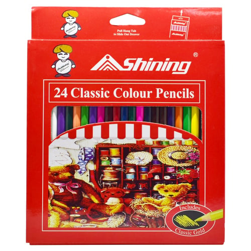 Shining Pensil Warna 24 Warna (Long) - 12 set / 1 lusin