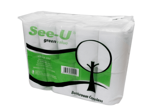 Tissue Roll See U Bathroom Refill Coreless Green Value