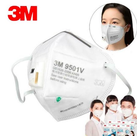 Masker Original 3M KN95 9501V Anti Polusi Virus Corona PM 2.5