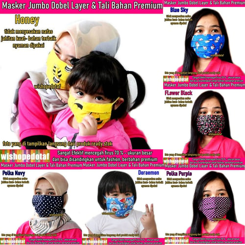 Masker kesehatan bahan Kain Premium  Besar motif