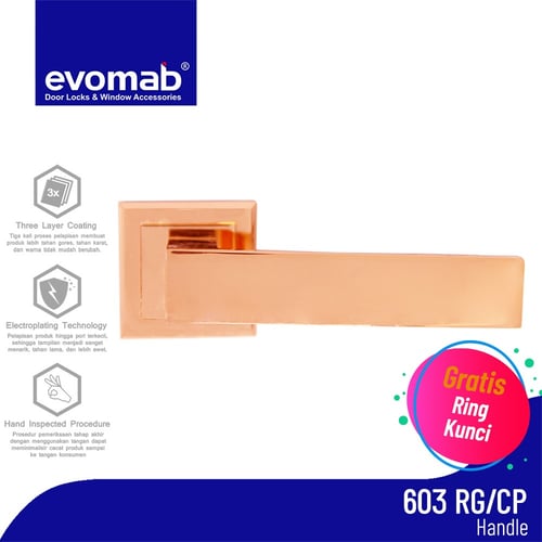 evomab Lever Handle Pintu 603 - Rose Gold