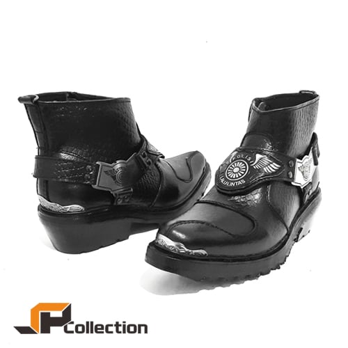 Sepatu PDL Tunggang BM POLRI Logo POLANTAS Dengan Bahan Kulit Asli Original JAFERI
