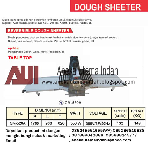 PROMO CM-520A TABLE TOP REVERSIBLE DOUGH SHEETER / PENGEPRES ADONAN