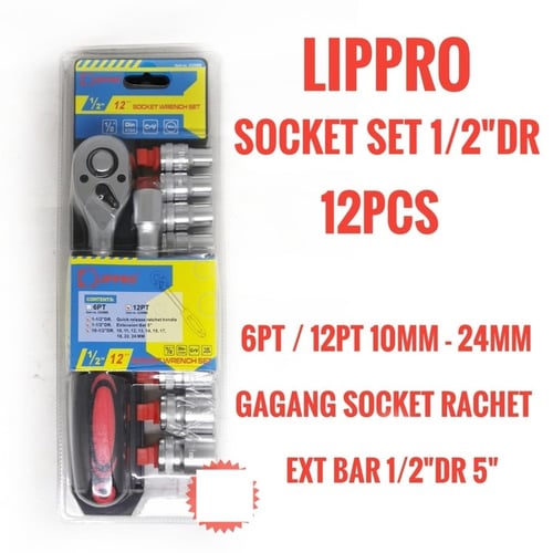 Lippro socket kunci sok set 12pcs