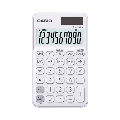 CASIO SL-310UC - Putih - Kalkulator Travel - Seri Colorful - 10 digit