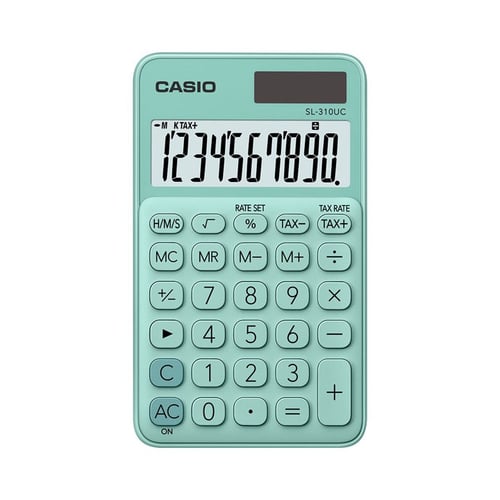 CASIO SL-310UC - Hijau - Kalkulator Travel - Seri Colorful - 10 digit
