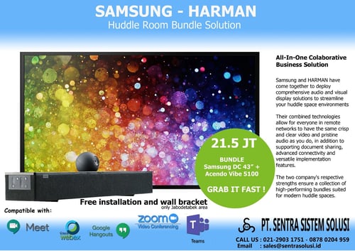 Video Conference Bundle Monitor Samsung DC43J Harman Acendo Vibe 5100
