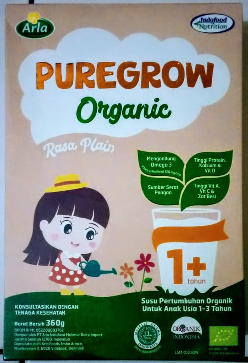 PUREGROW Organic - Susu Formula Organik 1-3 Tahun 360gr Girl