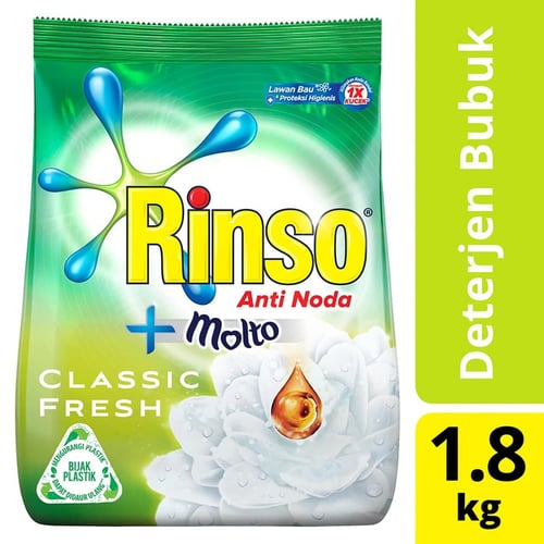 Rinso Molto Detergen Deterjen Bubuk Anti Noda Classic Fresh 1800Ml