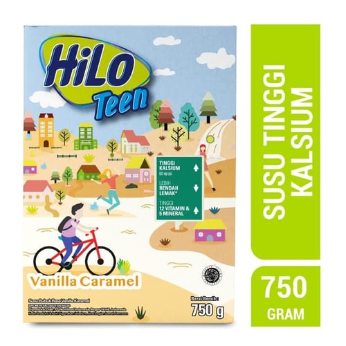 HiLo Teen Vanilla Caramel 750gr - Susu Tinggi Kalsium