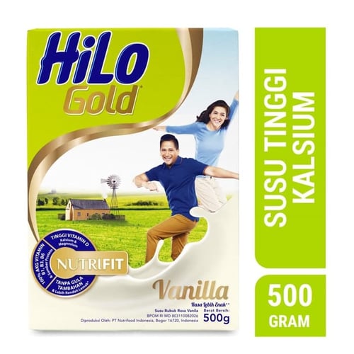HiLo Gold Vanilla 500gr - Susu Tinggi Kalsium
