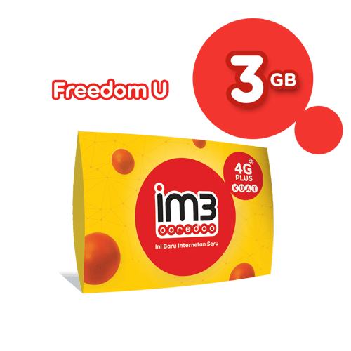 KARTU PERDANA DATA FREEDOM U 3GB & 15GB Apps 30 Hari