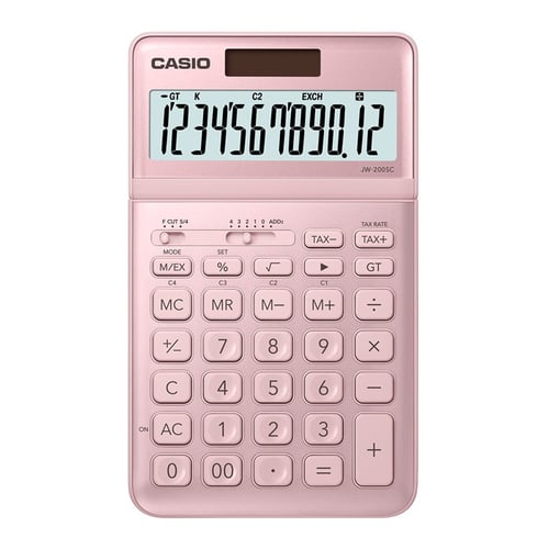 CASIO JW-200SC - Pink - Kalkulator Kantor - Seri Stylish - Metalic - 12 digit