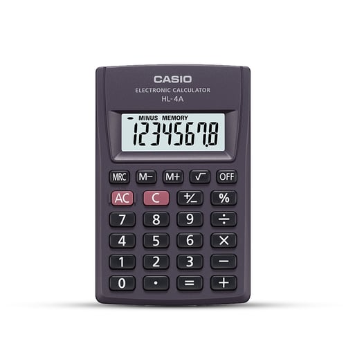 CASIO HL-4A  - Hitam - Kalkulator Saku