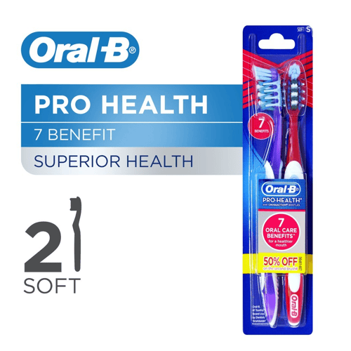 ORAL B Sikat Gigi Cross Action Pro-Health 7 Benefit Soft 2s
