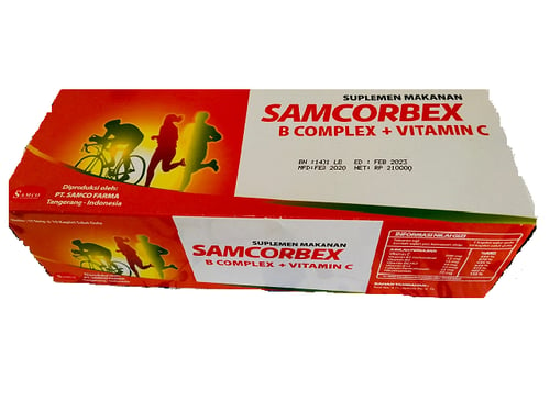 Supplement Vitamin C + B Komplex , Samcorbex C, isi 100 kapsul