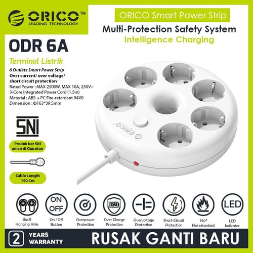 ORICO ODR-6A-10A-ID USB Smart Power Strip