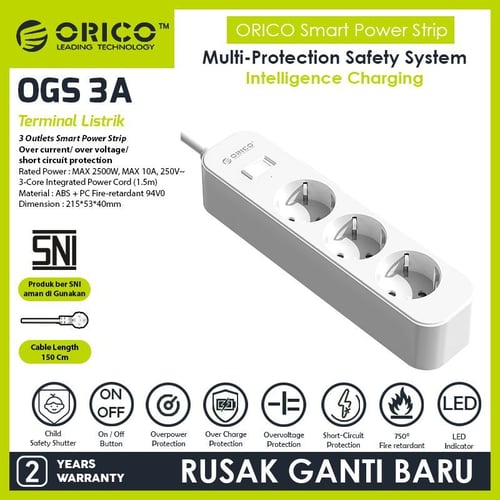 ORICO OGS-3A-ID USB Smart Power Strip
