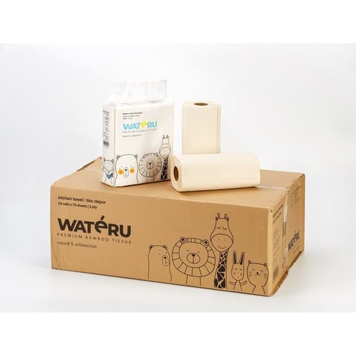 Wateru Premium Bamboo Kitchen Towel 1dus isi 12pack