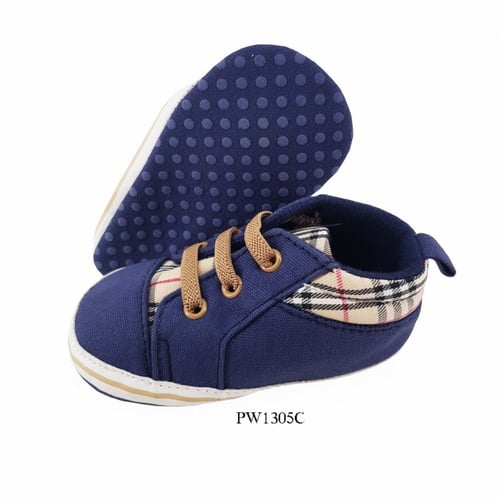 Prewalker Shoes Plaid Blue - Sepatu Bayi