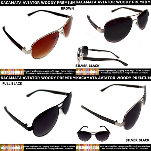 Kacamata Stainless Sunglasses Woody Style