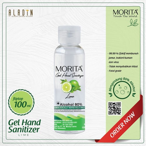 Morita Hand Sanitizer Gel - 100ml Lime