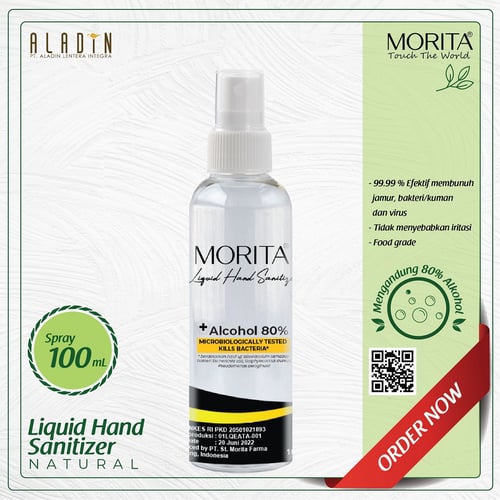 Morita Hand Sanitizer Liquid - 100ml Natural