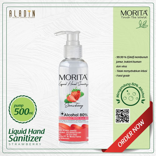Morita Hand Sanitizer Liquid - 500ml Strawberry