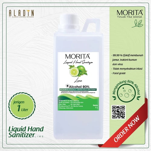 Morita Hand Sanitizer Liquid - 1L Lime