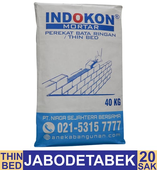 INDOKON Mortar Perekat Bata Ringan/Thin Bed - 20 Sak