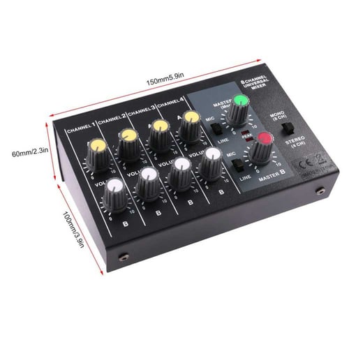 Professional Console Karaoke Mixer 8 Channel Input Mic