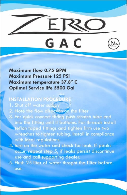 Filter Air GAC Granular / Zerro GAC 10