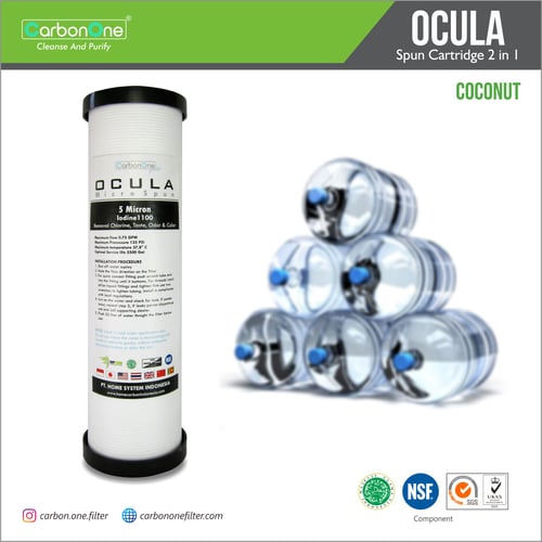 Ocula Spun Cartridge 2 in 1 COCONUT  Carbon Block  Filter Keran air