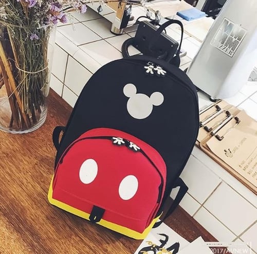 Backpack Mickey Black bahan kanvas - Tas Anak