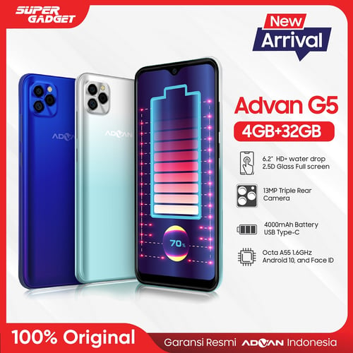Advan G5 Smartphone - 4/32GB - Full HD Triple Rear Camera Big Battery 4000mah - Garansi Resmi